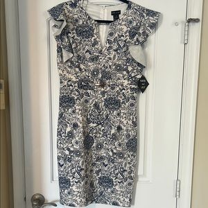 Blue and White Floral Dress